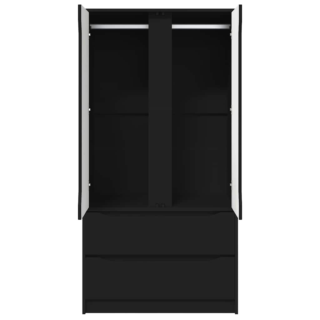 Kleiderschrank mit Tür Schwarz 79,5 x 49 x 156 cm Holzwerkstoff