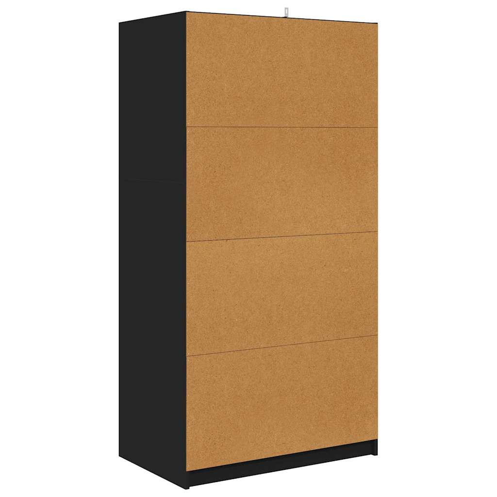 Kleiderschrank mit Tür Schwarz 79,5 x 49 x 156 cm Holzwerkstoff