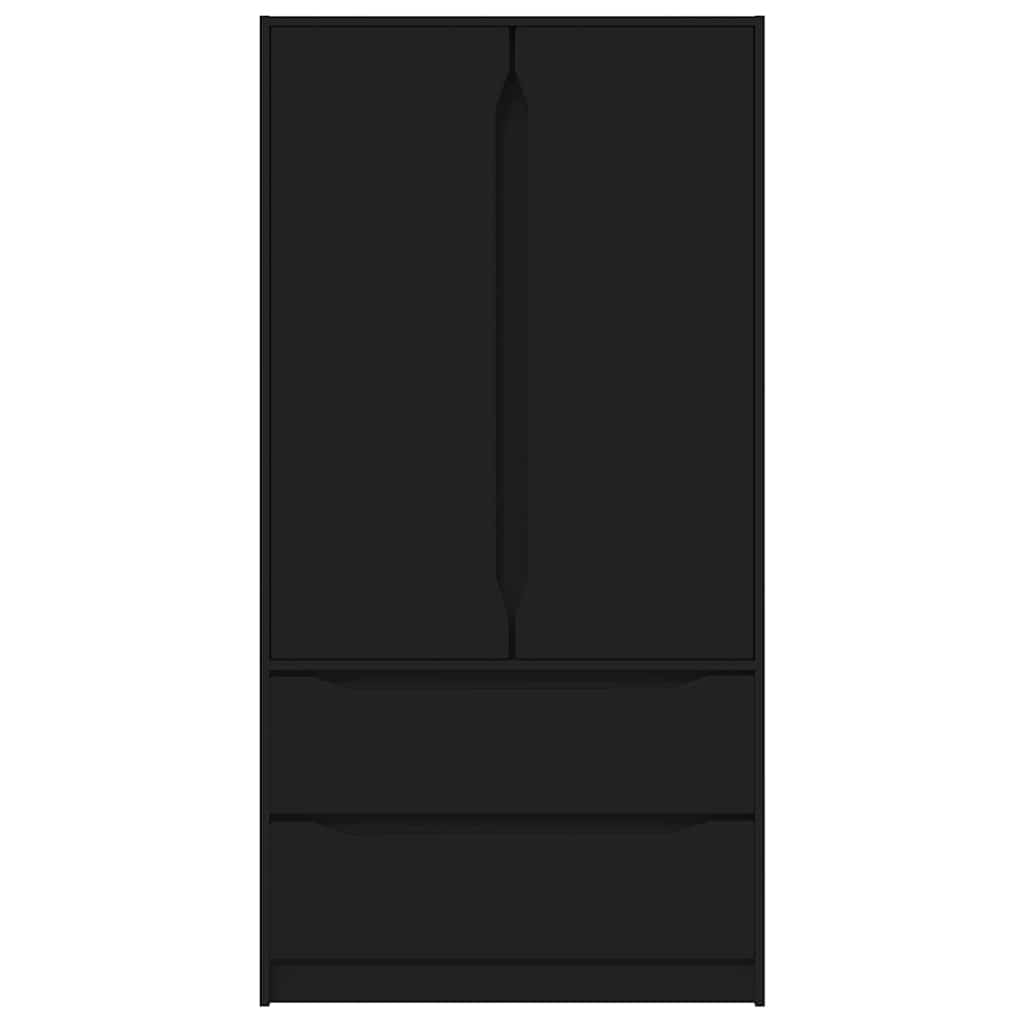 Kleiderschrank mit Tür Schwarz 79,5 x 49 x 156 cm Holzwerkstoff
