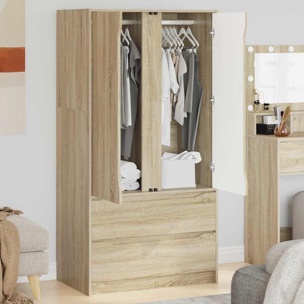 Kleiderschrank Sonoma-Eiche 79,5 x 49 x 156 cm Holzwerkstoff