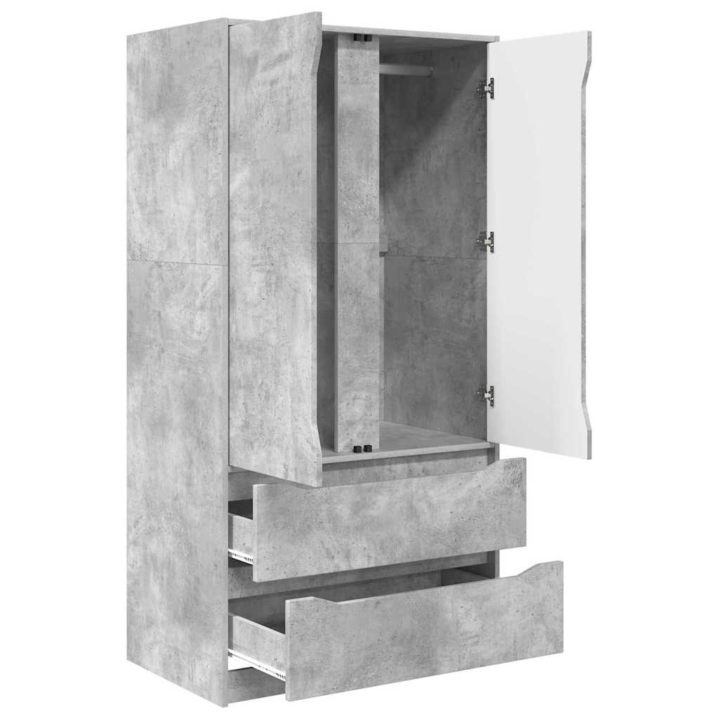 Kleiderschrank Betongrau 79,5 x 49 x 156 cm Holzwerkstoff