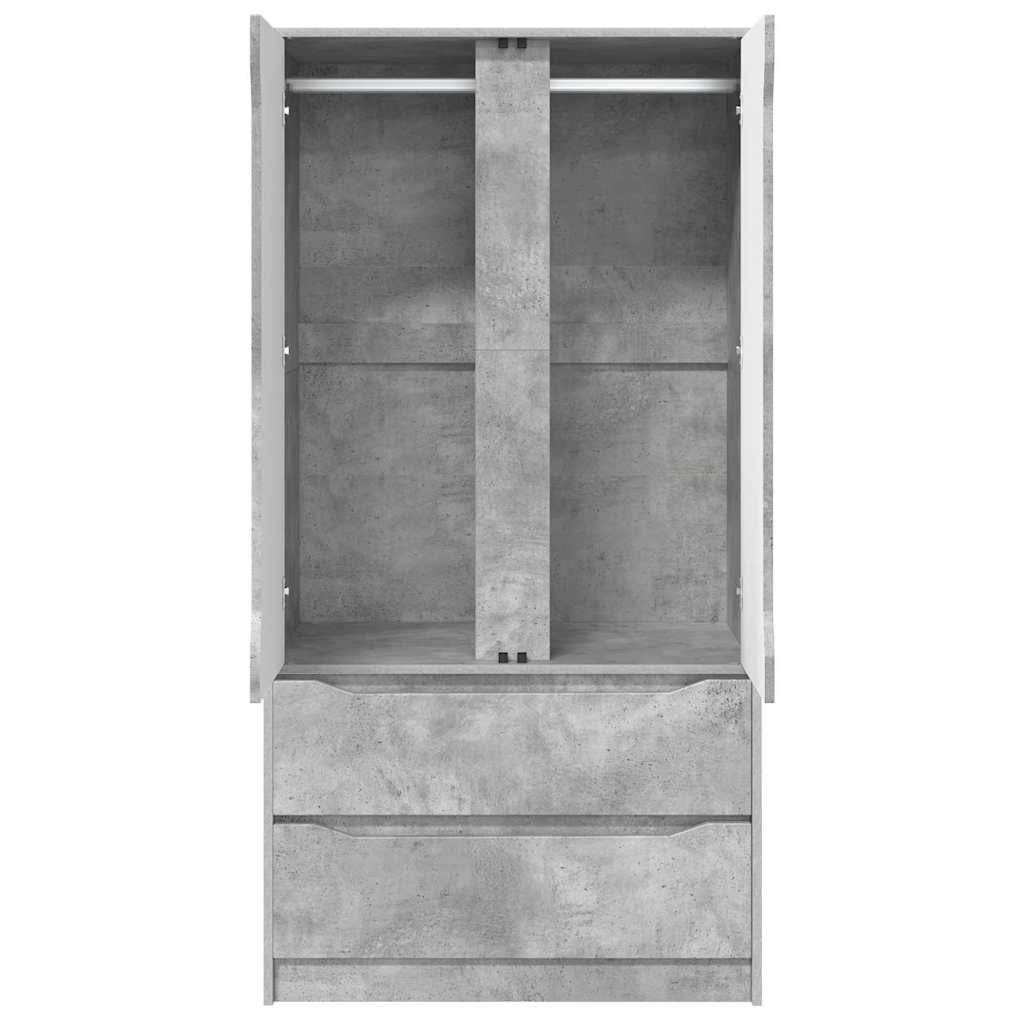 Kleiderschrank Betongrau 79,5 x 49 x 156 cm Holzwerkstoff