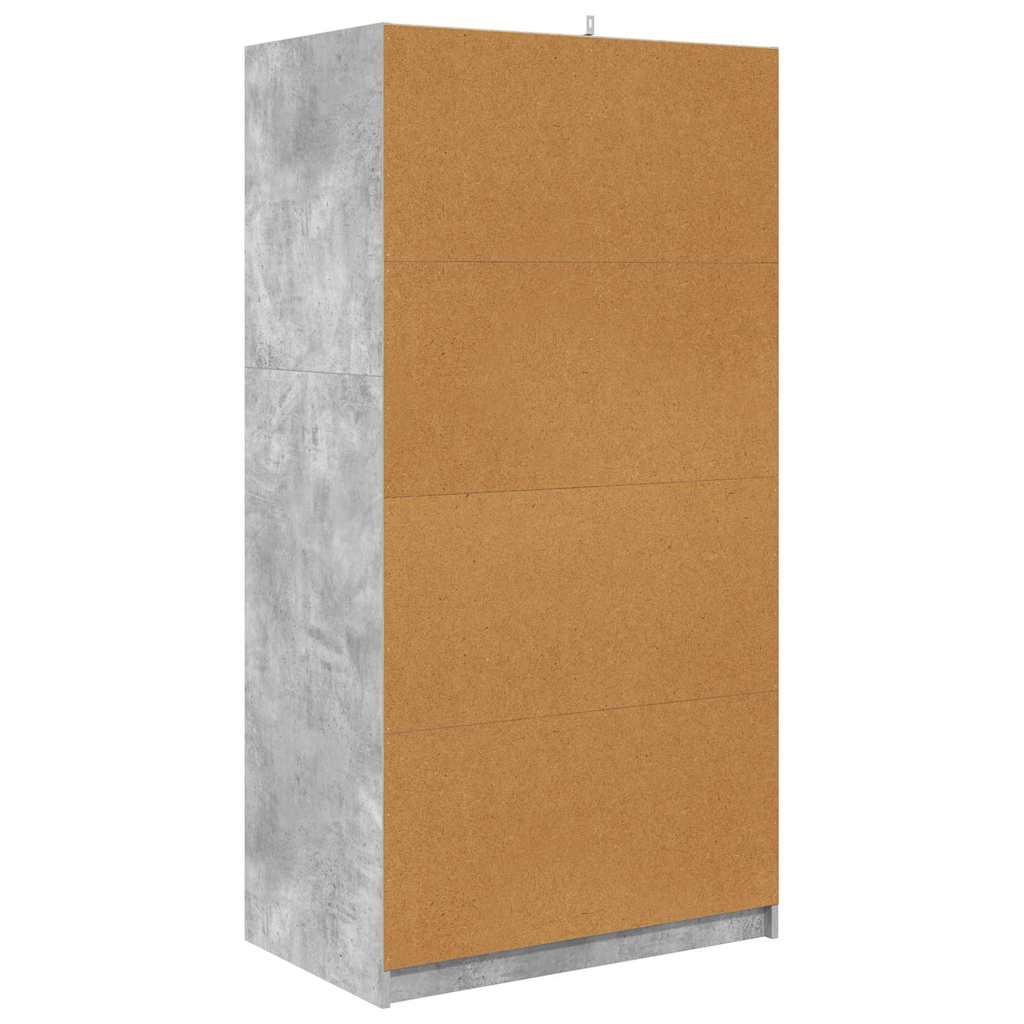Kleiderschrank Betongrau 79,5 x 49 x 156 cm Holzwerkstoff