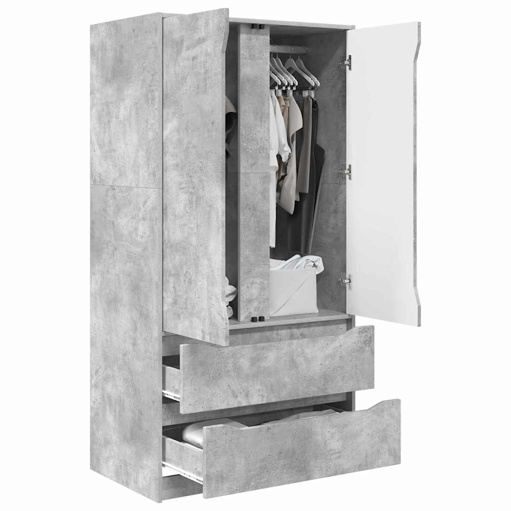 Kleiderschrank Betongrau 79,5 x 49 x 156 cm Holzwerkstoff