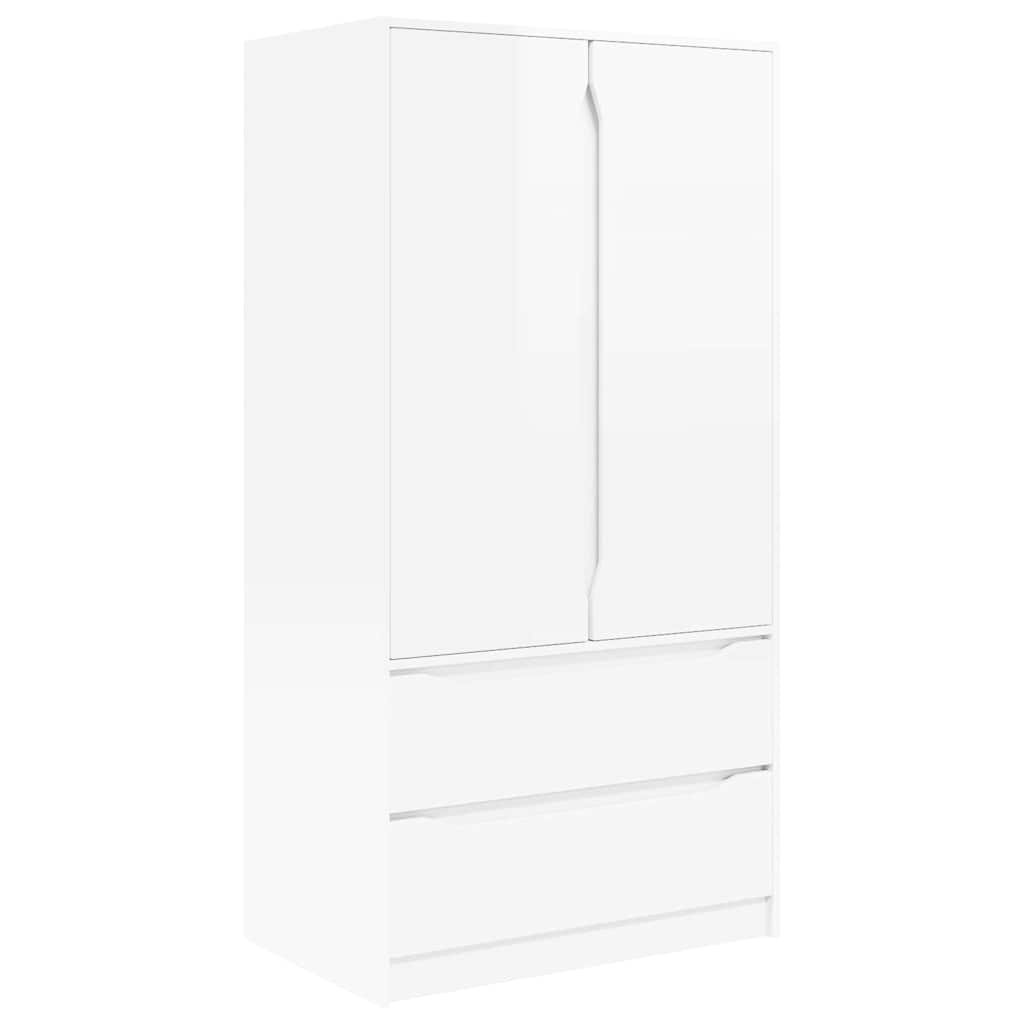 Kleiderschrank Hochglanz Weiß 79,5 x 49 x 156 cm Holzwerkstoff