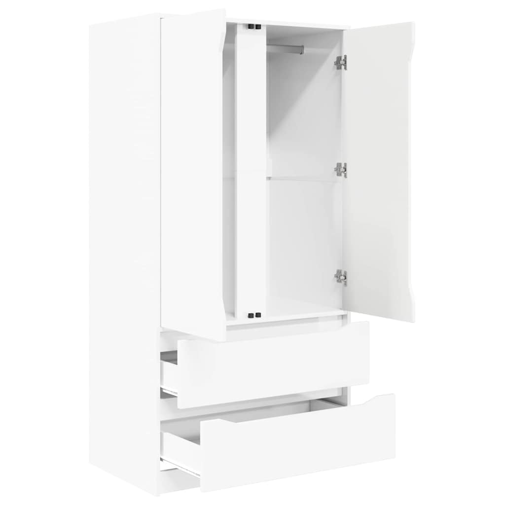 Kleiderschrank Hochglanz Weiß 79,5 x 49 x 156 cm Holzwerkstoff