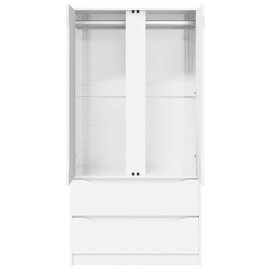 Kleiderschrank Hochglanz Weiß 79,5 x 49 x 156 cm Holzwerkstoff
