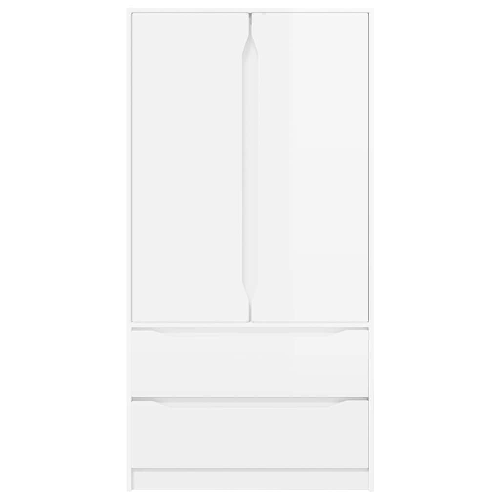 Kleiderschrank Hochglanz Weiß 79,5 x 49 x 156 cm Holzwerkstoff