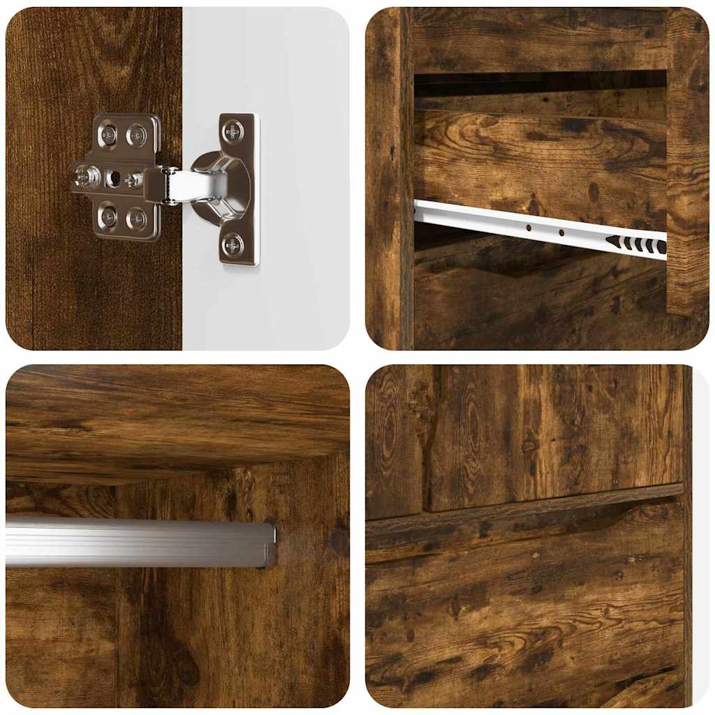 Kleiderschrank mit Tür Geräucherte Eiche 79,5 x 49 x 156 cm