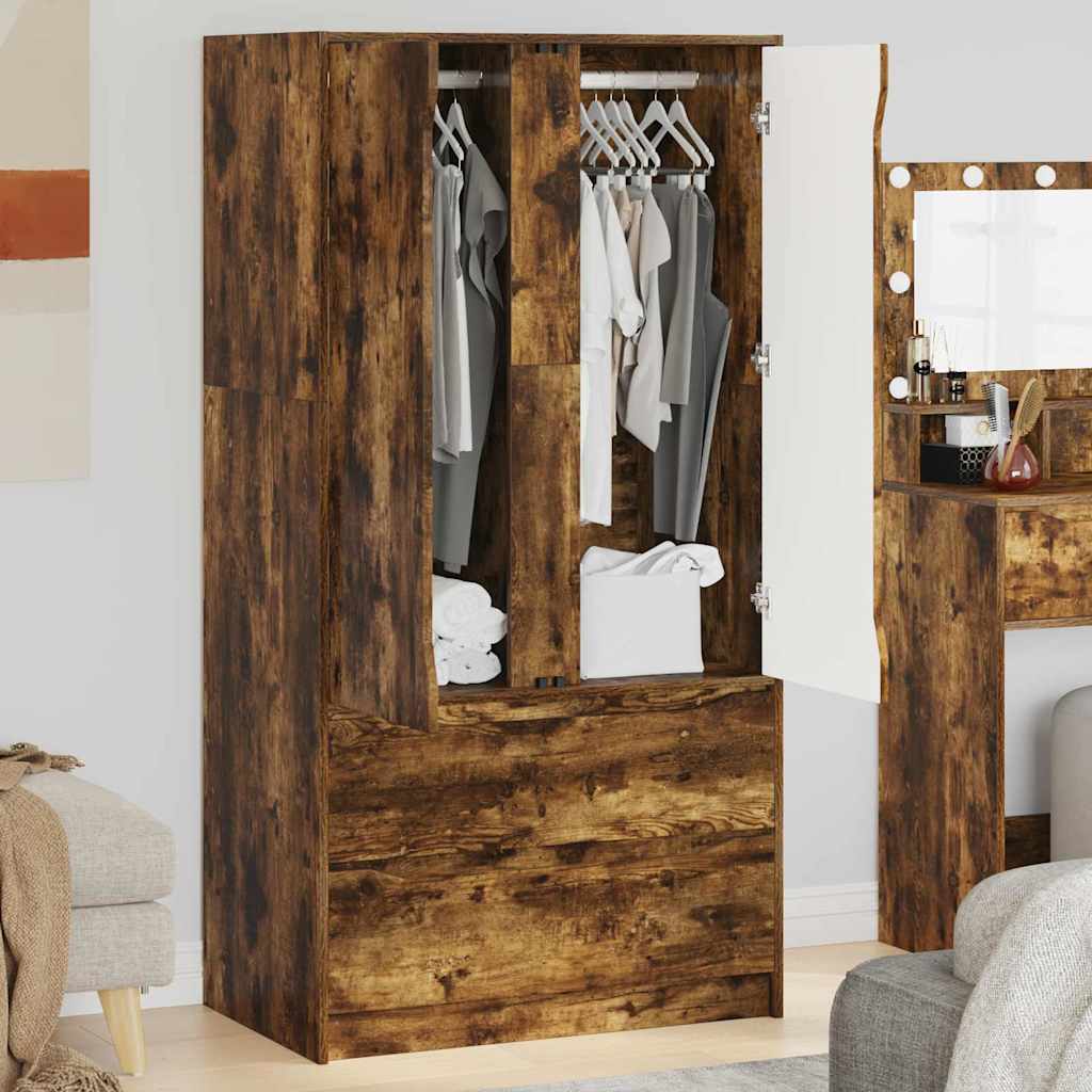 Kleiderschrank mit Tür Geräucherte Eiche 79,5 x 49 x 156 cm