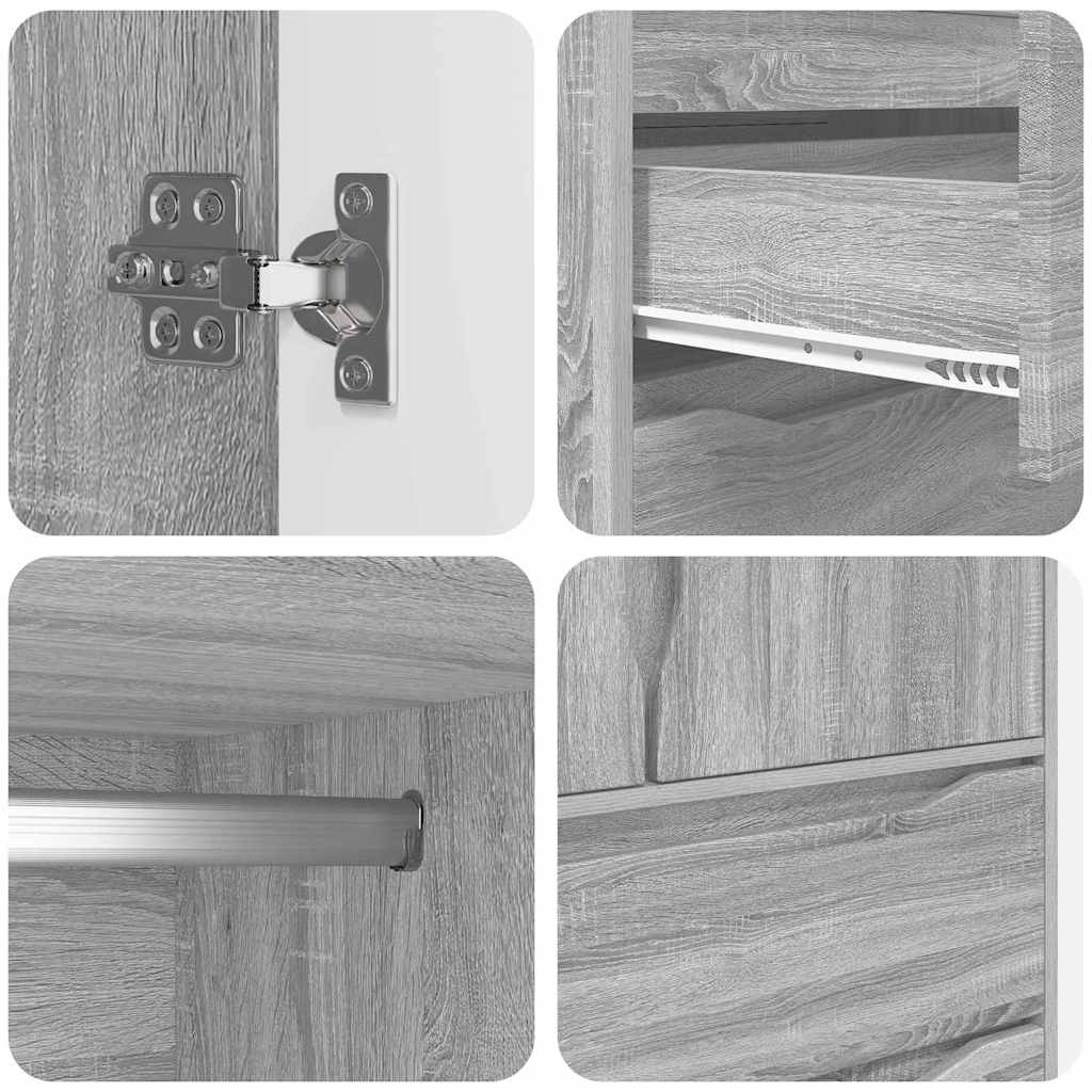 Kleiderschrank Graues Sonoma 79,5 x 49 x 156 cm Holzwerkstoff
