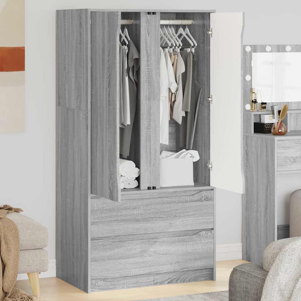 Kleiderschrank Graues Sonoma 79,5 x 49 x 156 cm Holzwerkstoff