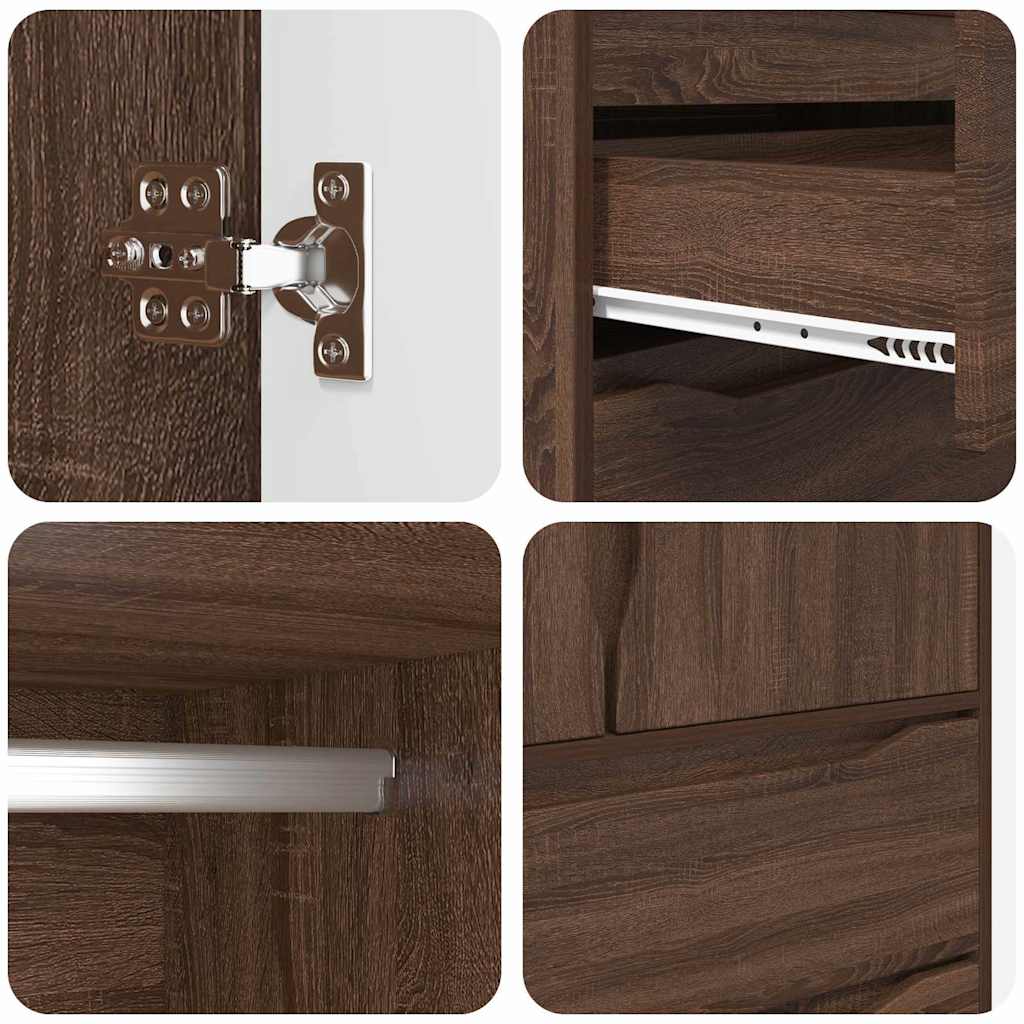 Kleiderschrank mit Tür Braun Eichen-Optik 79,5 x 49 x 156 cm