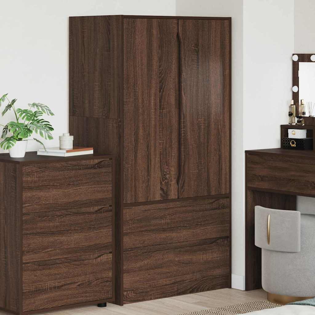 Kleiderschrank mit Tür Braun Eichen-Optik 79,5 x 49 x 156 cm