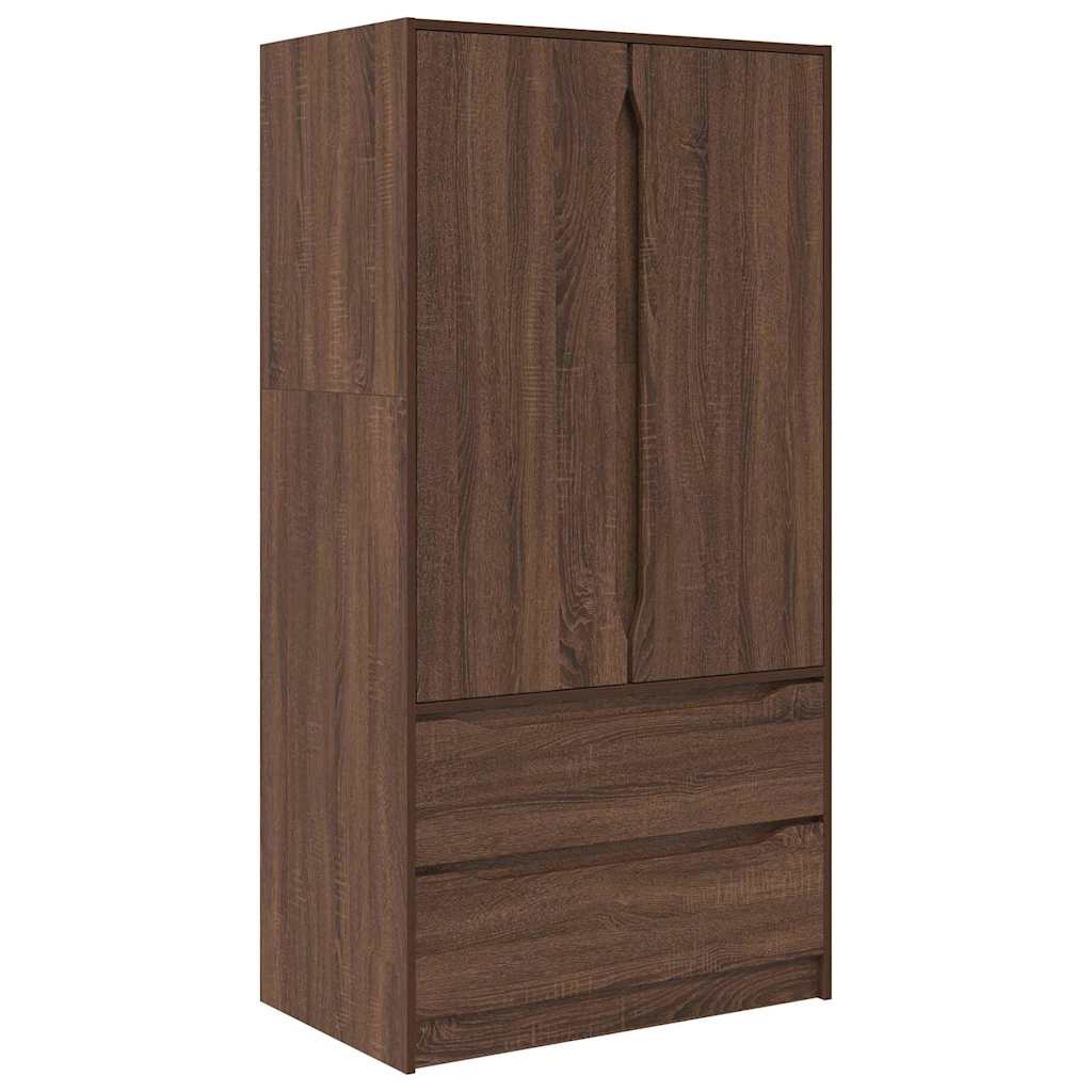 Kleiderschrank mit Tür Braun Eichen-Optik 79,5 x 49 x 156 cm