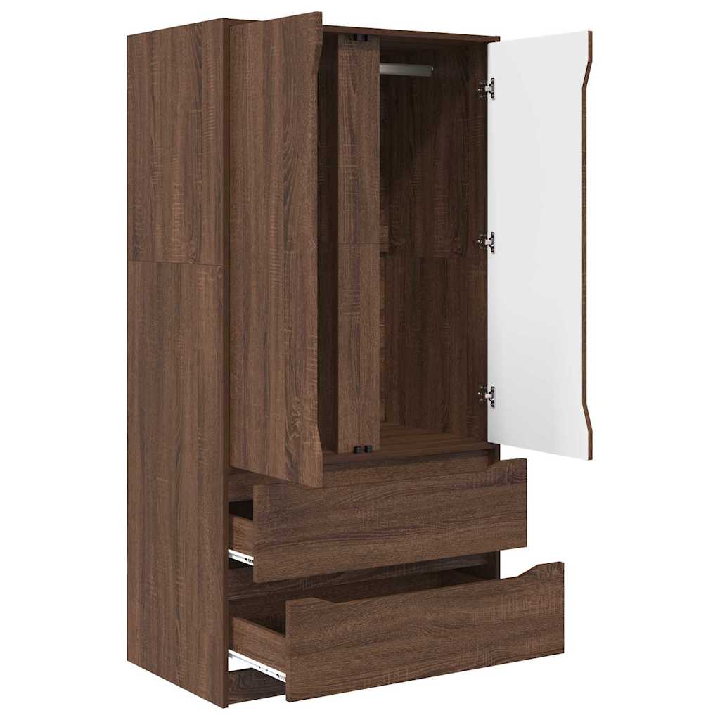 Kleiderschrank mit Tür Braun Eichen-Optik 79,5 x 49 x 156 cm