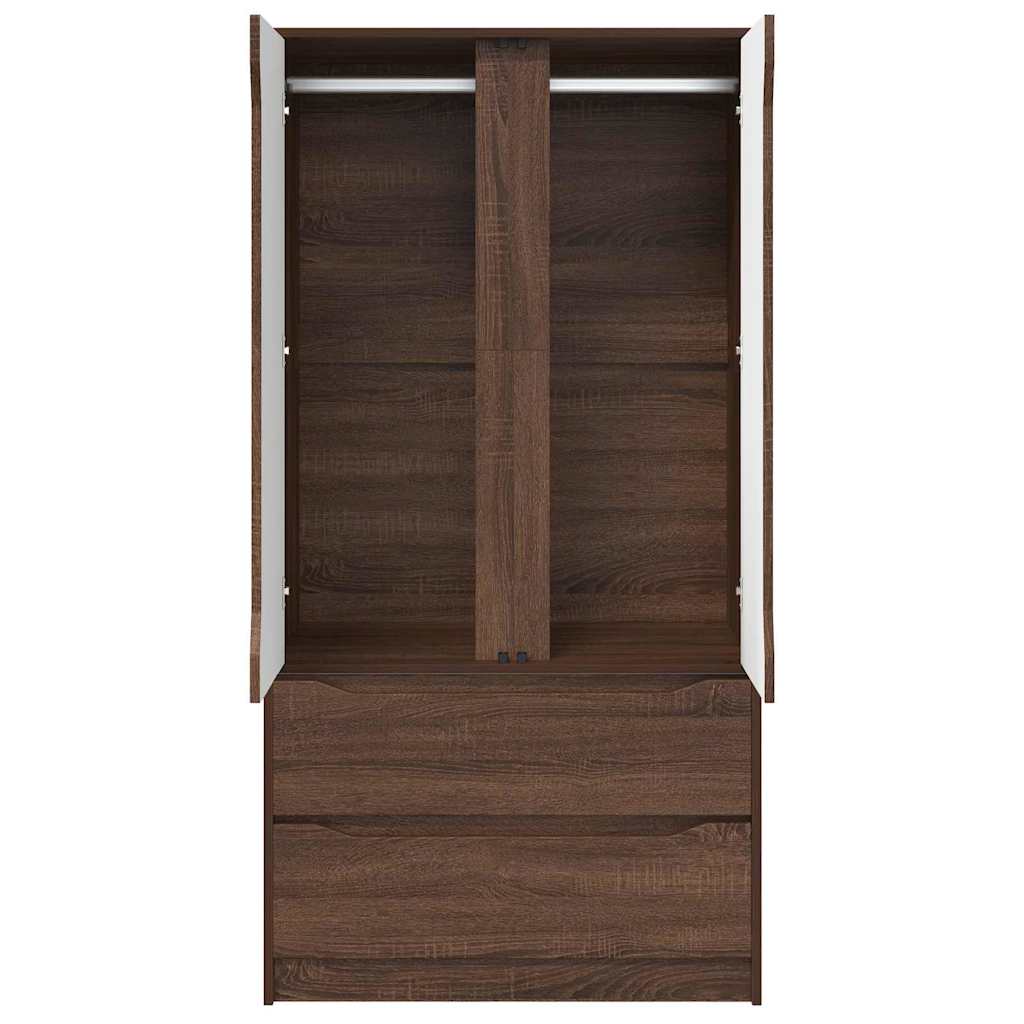 Kleiderschrank mit Tür Braun Eichen-Optik 79,5 x 49 x 156 cm
