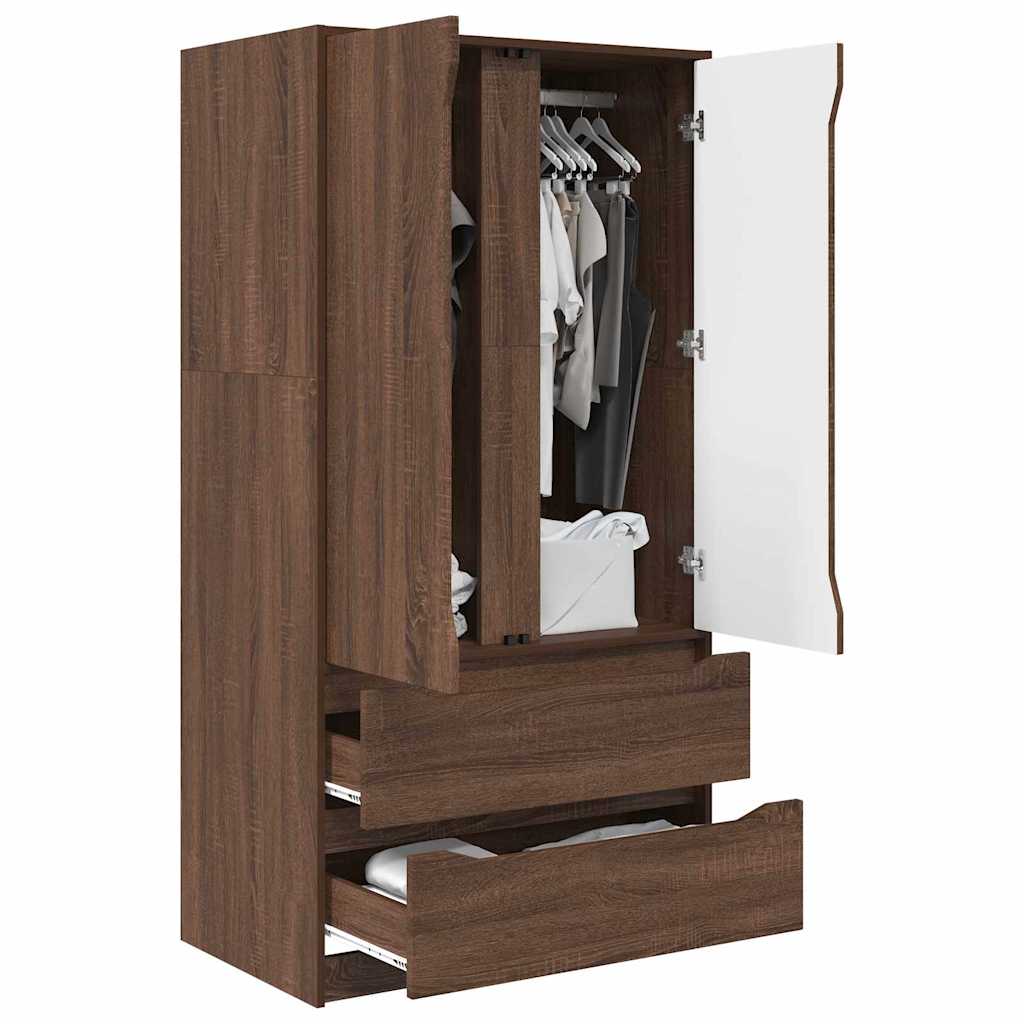 Kleiderschrank mit Tür Braun Eichen-Optik 79,5 x 49 x 156 cm