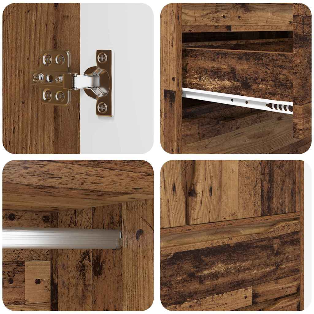 Kleiderschrank mit Tür Altholz 79,5 x 49 x 156 cm Holzwerkstoff