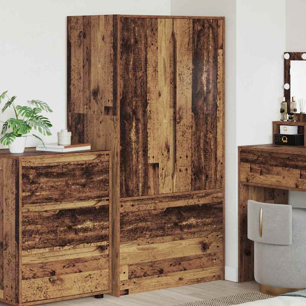 Kleiderschrank mit Tür Altholz 79,5 x 49 x 156 cm Holzwerkstoff