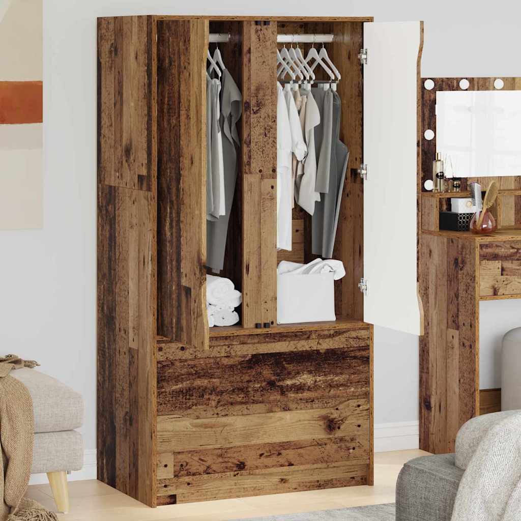 Kleiderschrank mit Tür Altholz 79,5 x 49 x 156 cm Holzwerkstoff
