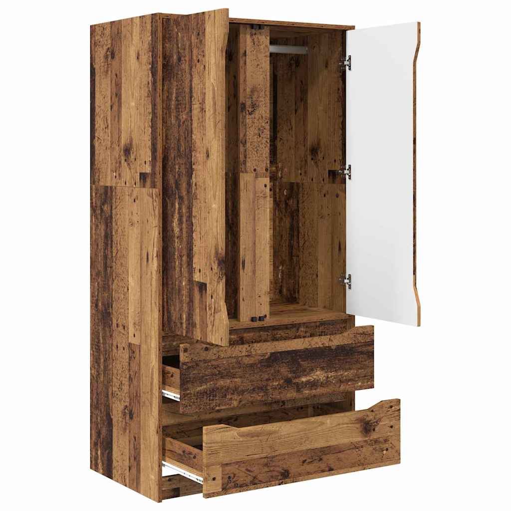 Kleiderschrank mit Tür Altholz 79,5 x 49 x 156 cm Holzwerkstoff