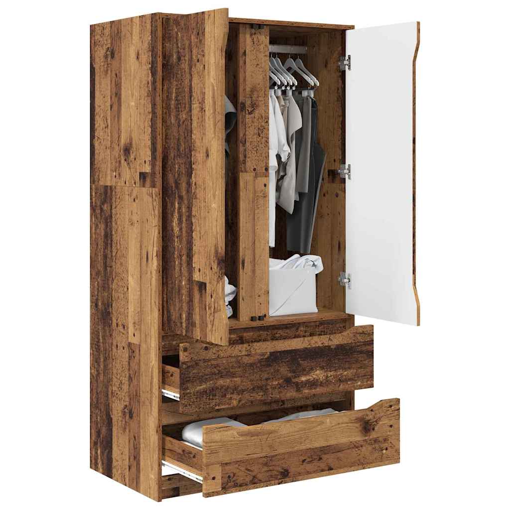 Kleiderschrank mit Tür Altholz 79,5 x 49 x 156 cm Holzwerkstoff
