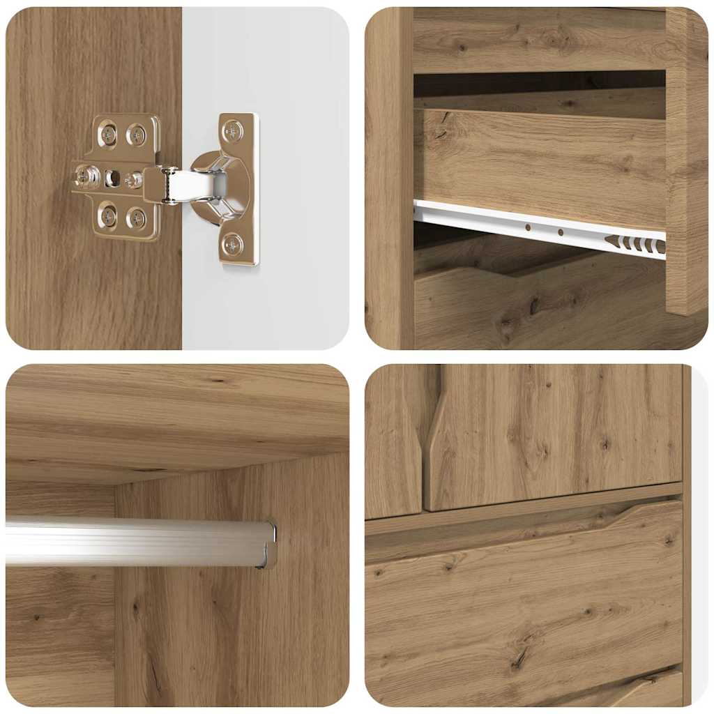 Kleiderschrank Artisan-Eiche 79,5 x 49 x 156 cm Holzwerkstoff