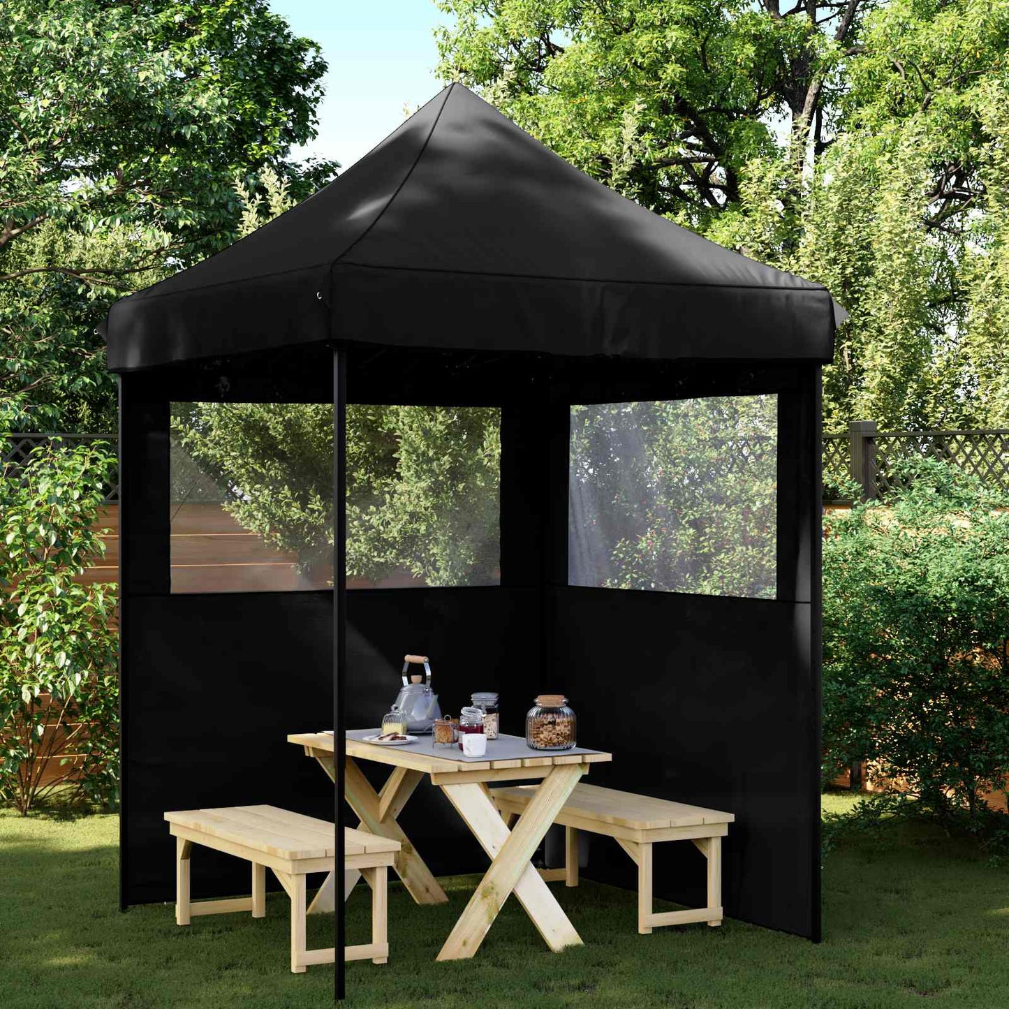 Party-Zelt Schwarz 200 x 200 x 306 cm Oxford-Stoff