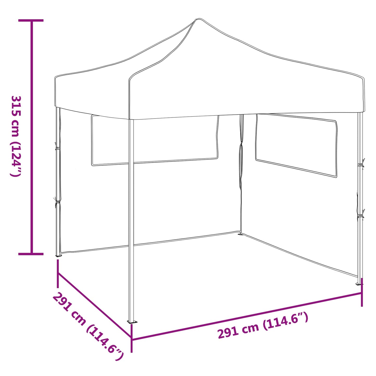 Party-Zelt Anthrazit 291 x 291 x 315 cm Oxford-Stoff