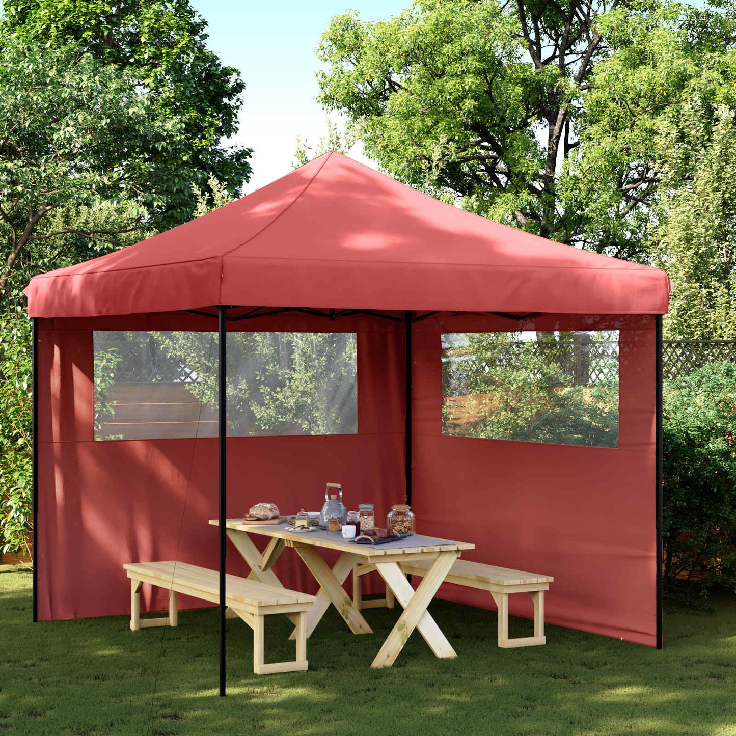 Party-Zelt Bordeauxrot 292 x 292 x 315 cm Oxford-Stoff