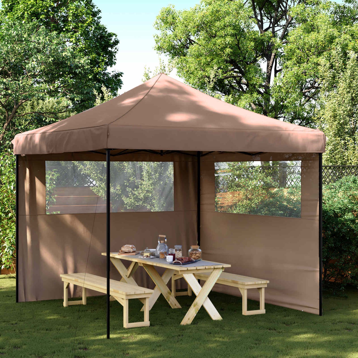 Party-Zelt Braun 292 x 292 x 315 cm Oxford-Stoff
