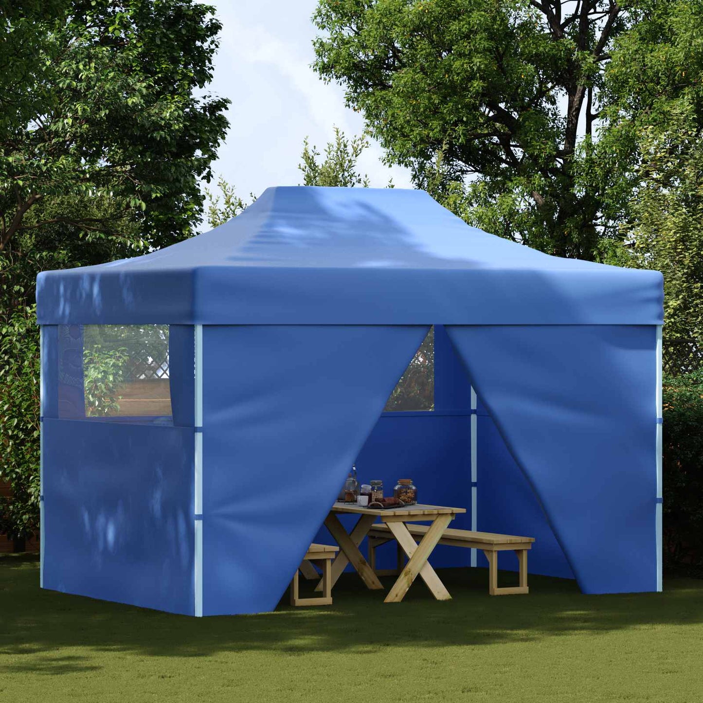 Party-Zelt Blau 291 x 431 x 315 cm Oxford-Stoff