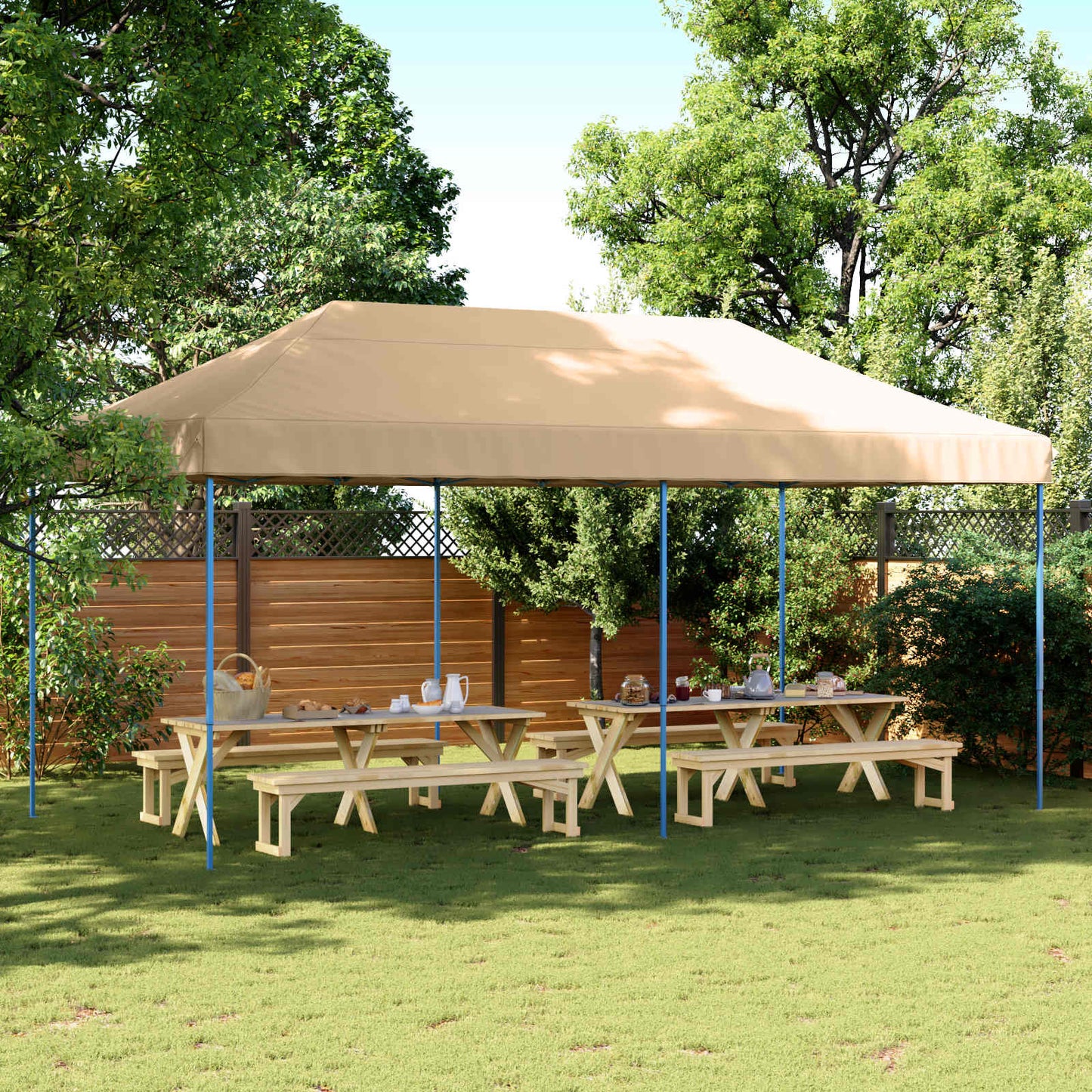 Party-Zelt Beige 292 x 580 x 315 cm Oxford-Stoff