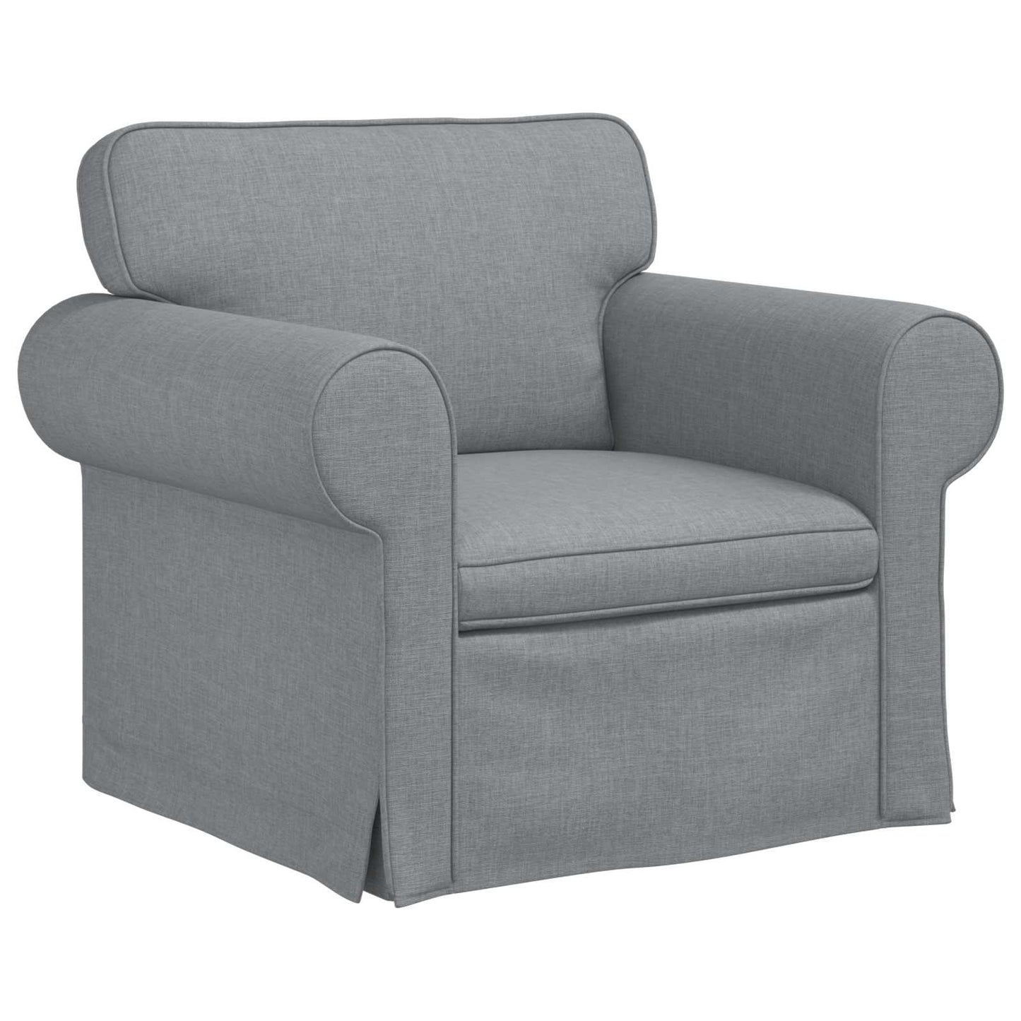 Sofa Set 2 pcs Hellgrau 155 x 82 x 80 cm Stoff