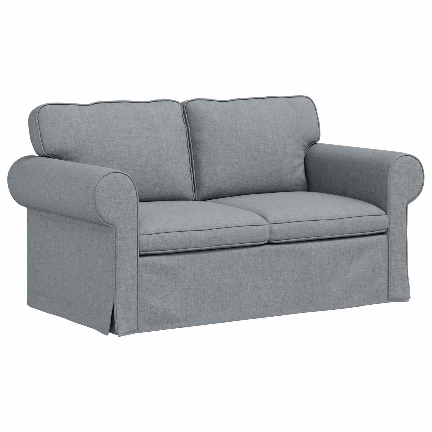 Sofa Set 2 pcs Hellgrau 155 x 82 x 80 cm Stoff