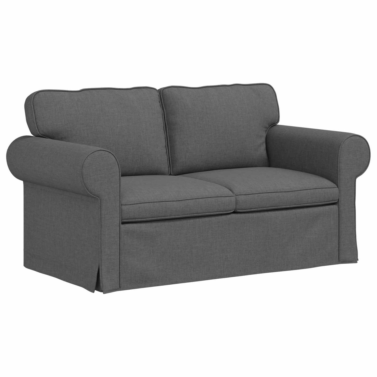 Sofa Set 2 pcs Dunkelgrau 155 x 82 x 80 cm Stoff
