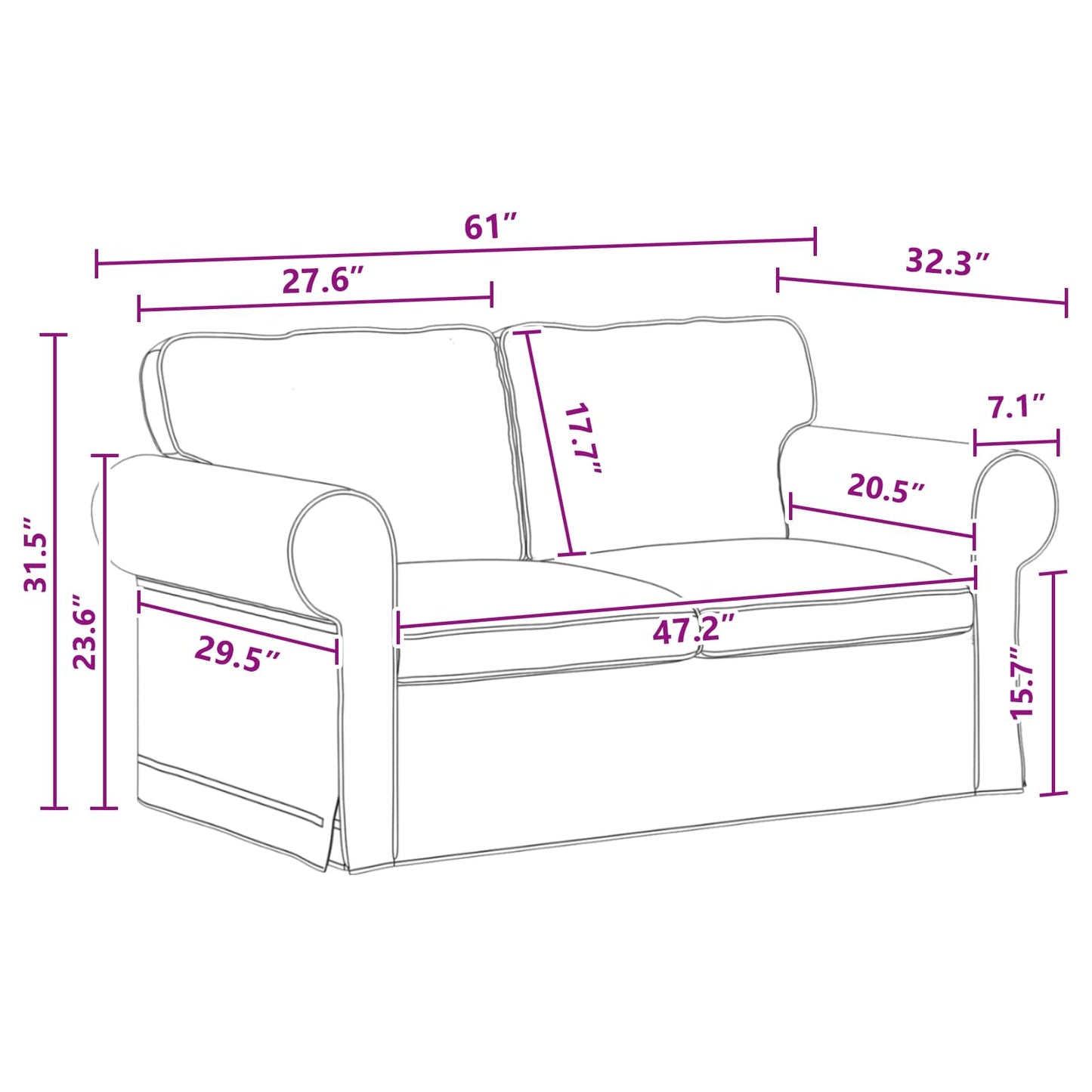 Sofa Set 2 pcs Dunkelgrau 155 x 82 x 80 cm Stoff