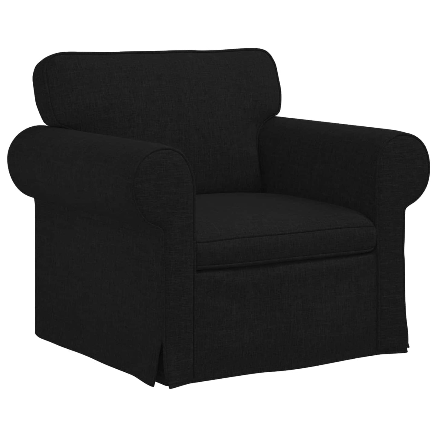 Sofa Set 2 pcs Schwarz 155 x 82 x 80 cm Stoff