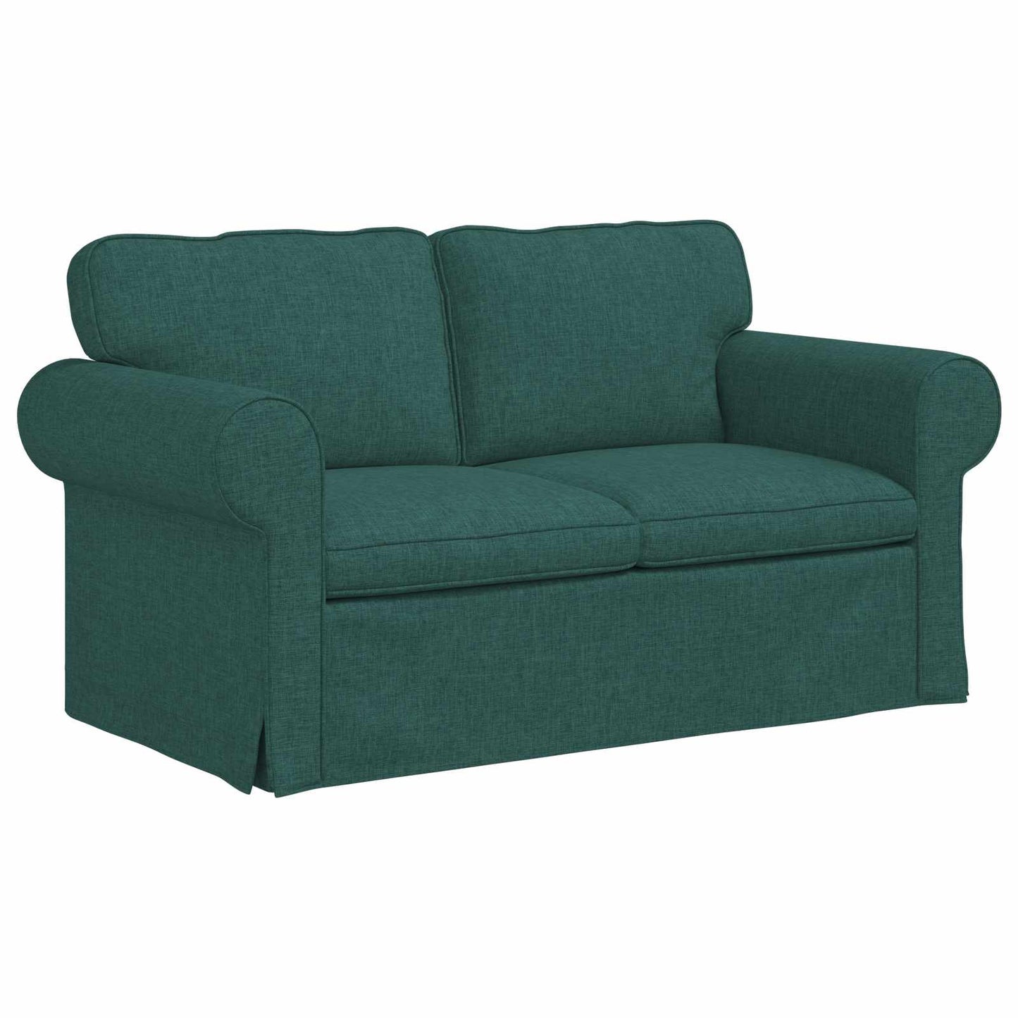 Sofa Set 2 pcs Dunkelgrün 155 x 82 x 80 cm Stoff