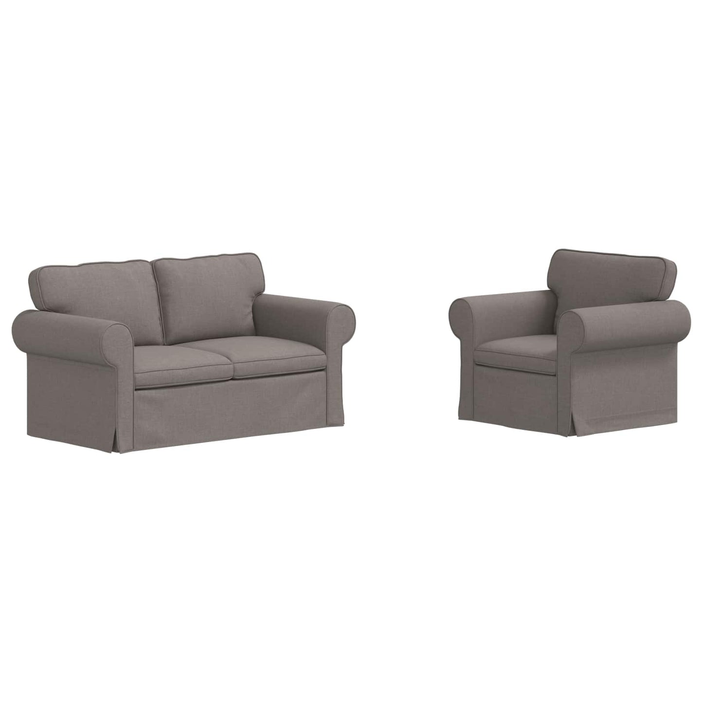 Sofa Set 2 pcs Taupe 155 x 82 x 80 cm Stoff