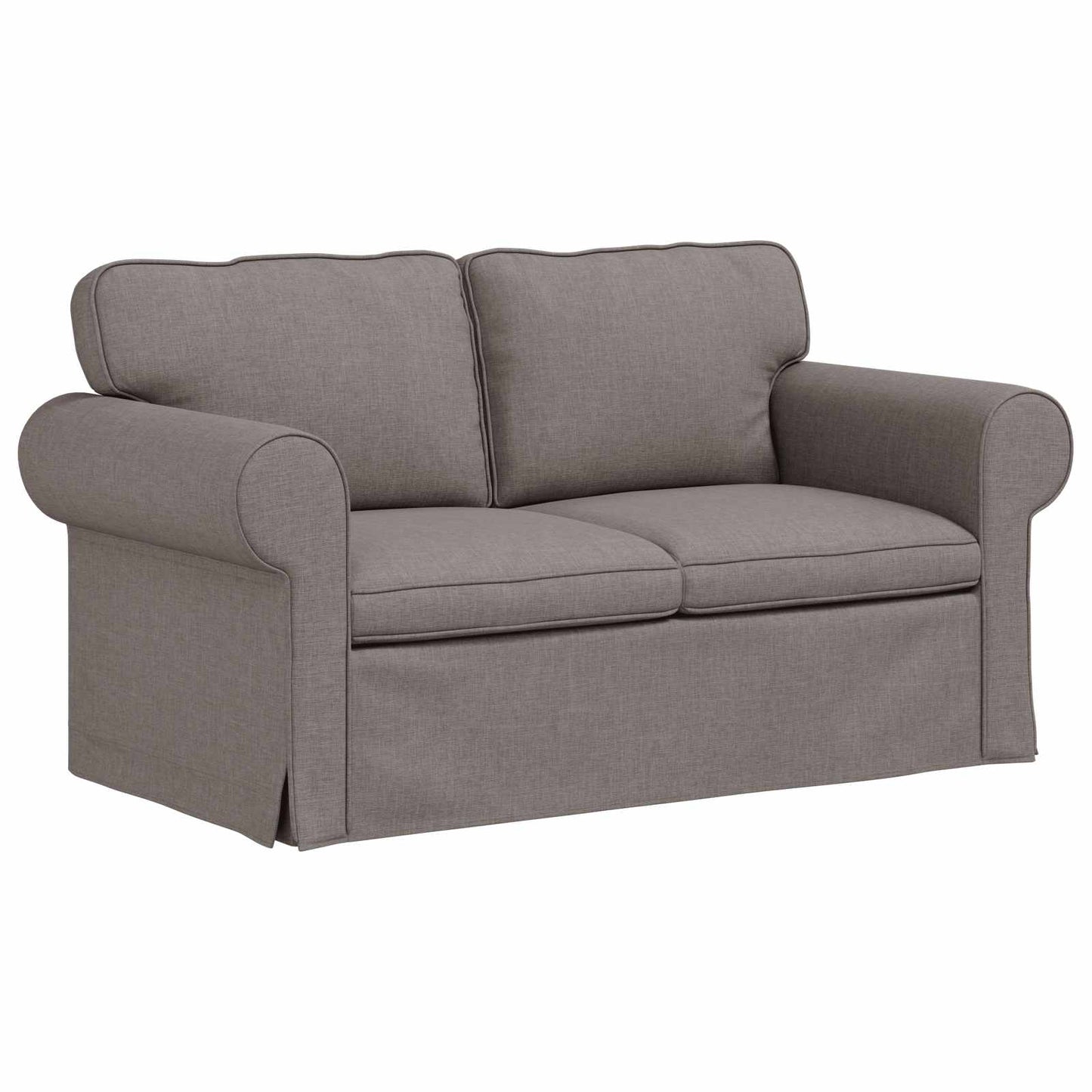 Sofa Set 2 pcs Taupe 155 x 82 x 80 cm Stoff