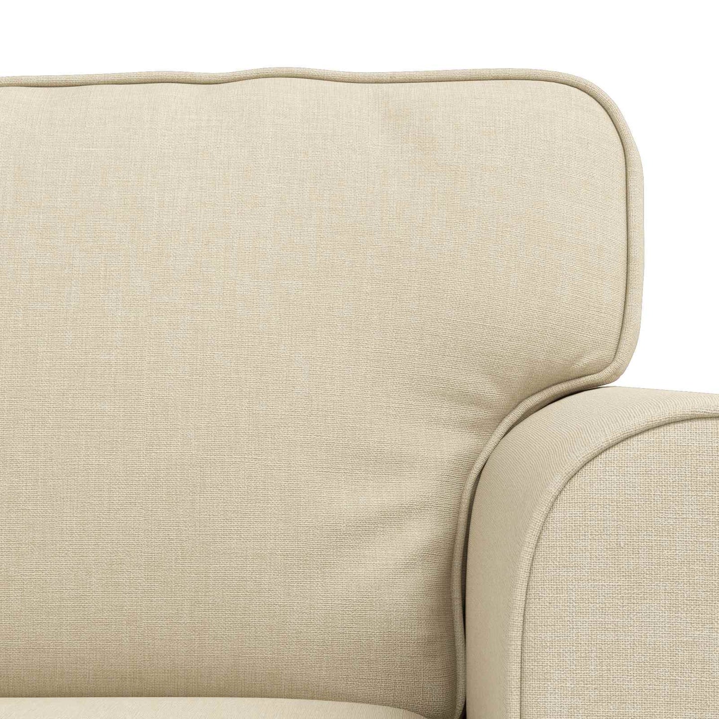 Sofa Set 2 pcs Creme 155 x 82 x 80 cm Stoff