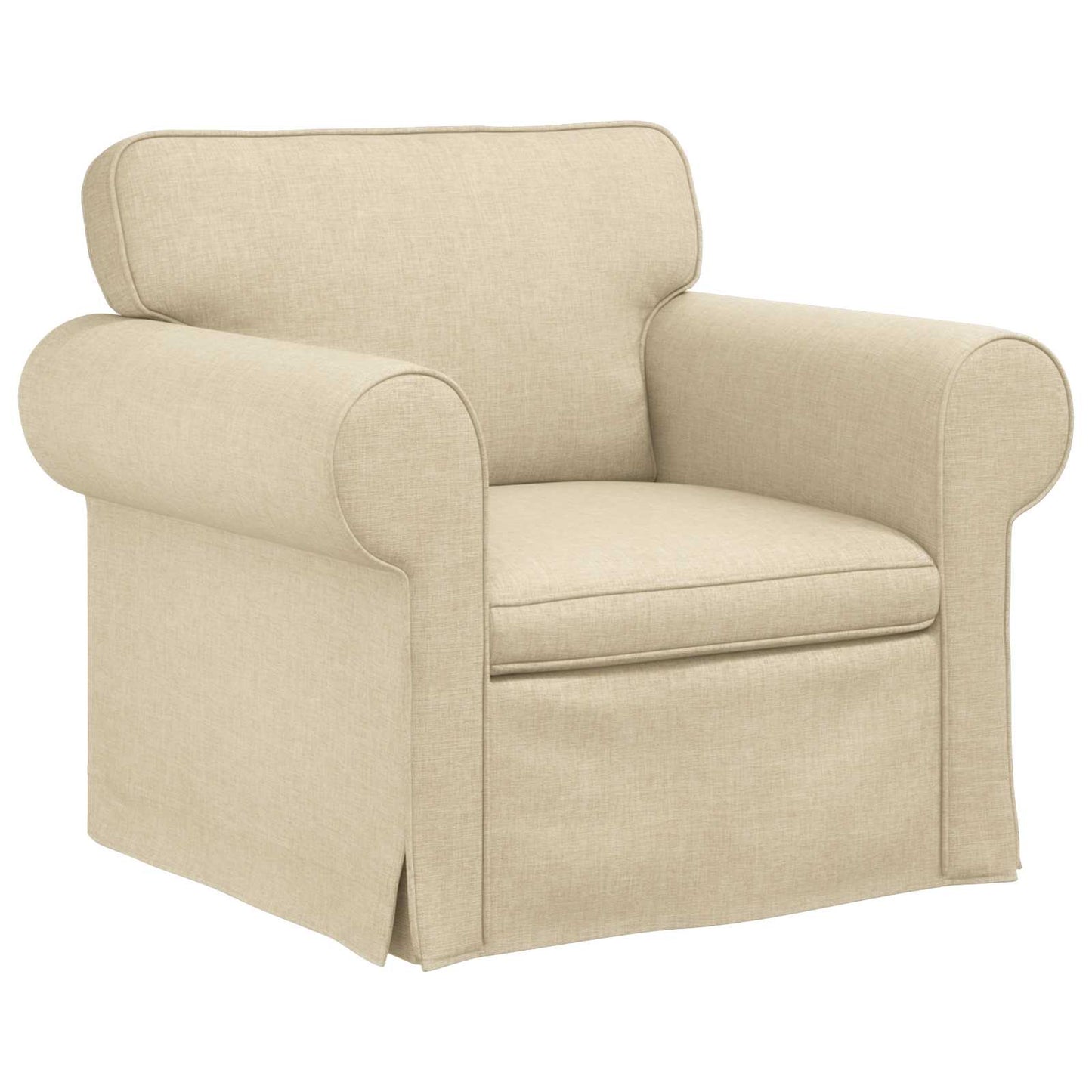 Sofa Set 2 pcs Creme 155 x 82 x 80 cm Stoff
