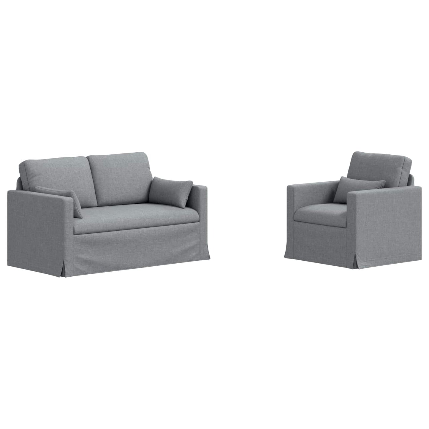 Sofa Set 2 pcs Hellgrau 139 x 78 x 80 cm Stoff