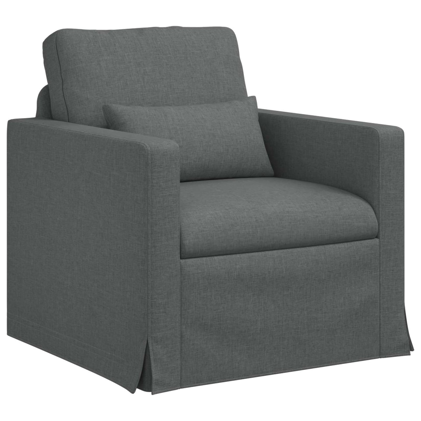 Sofa Set 2 pcs Dunkelgrau 139 x 78 x 80 cm Stoff