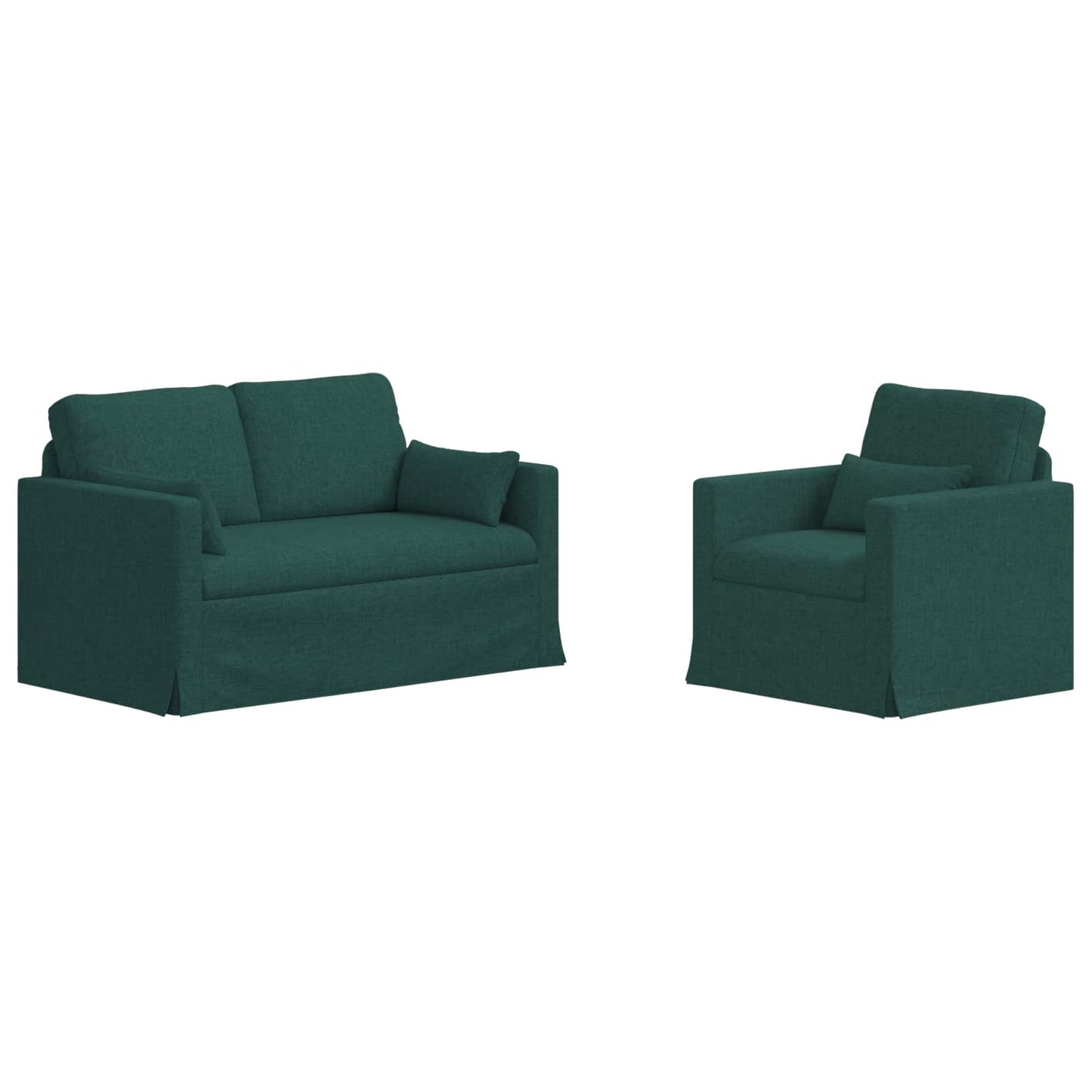 Sofa Set 2 pcs Dunkelgrün 139 x 78 x 80 cm Stoff