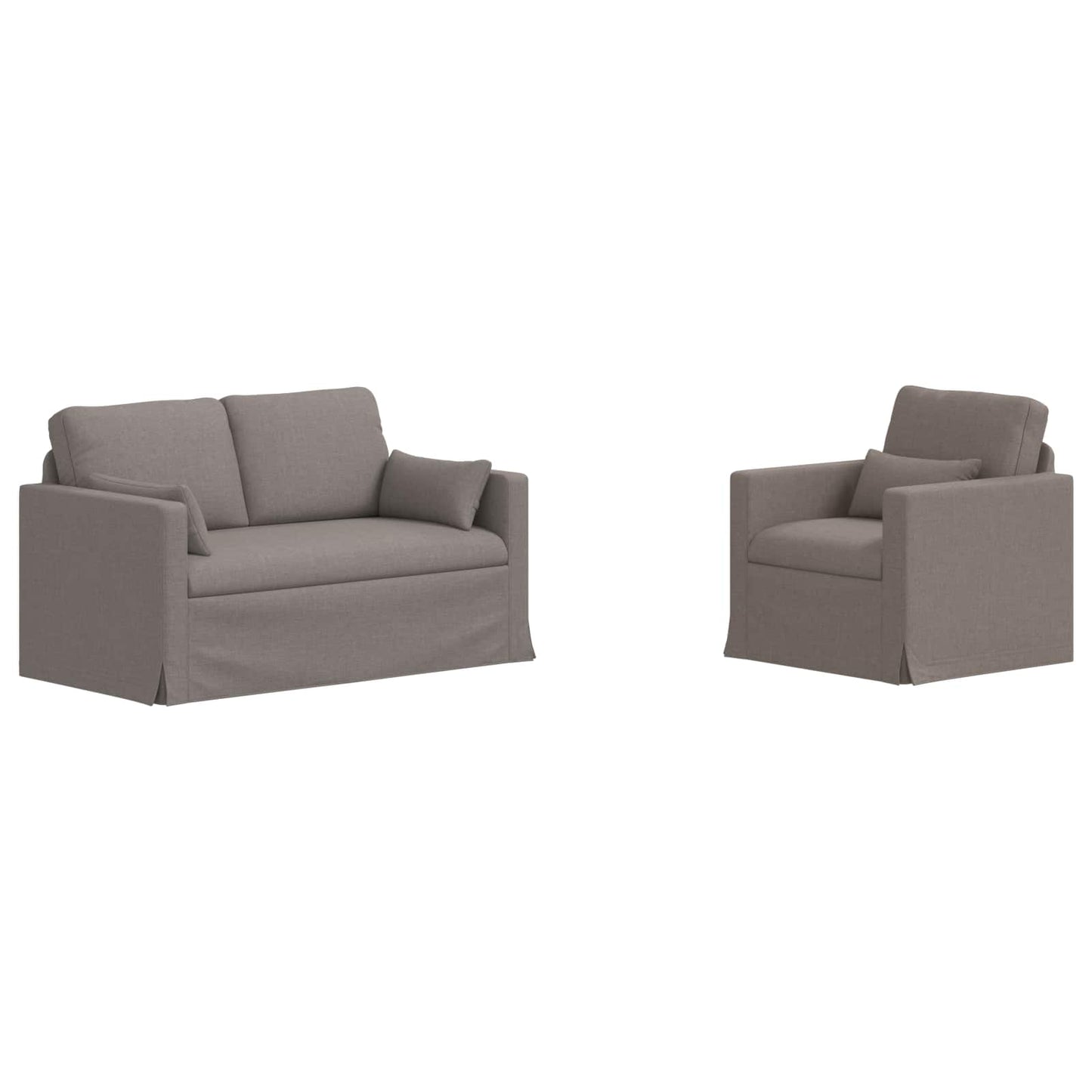 Sofa Set 2 pcs Taupe 139 x 78 x 80 cm Stoff