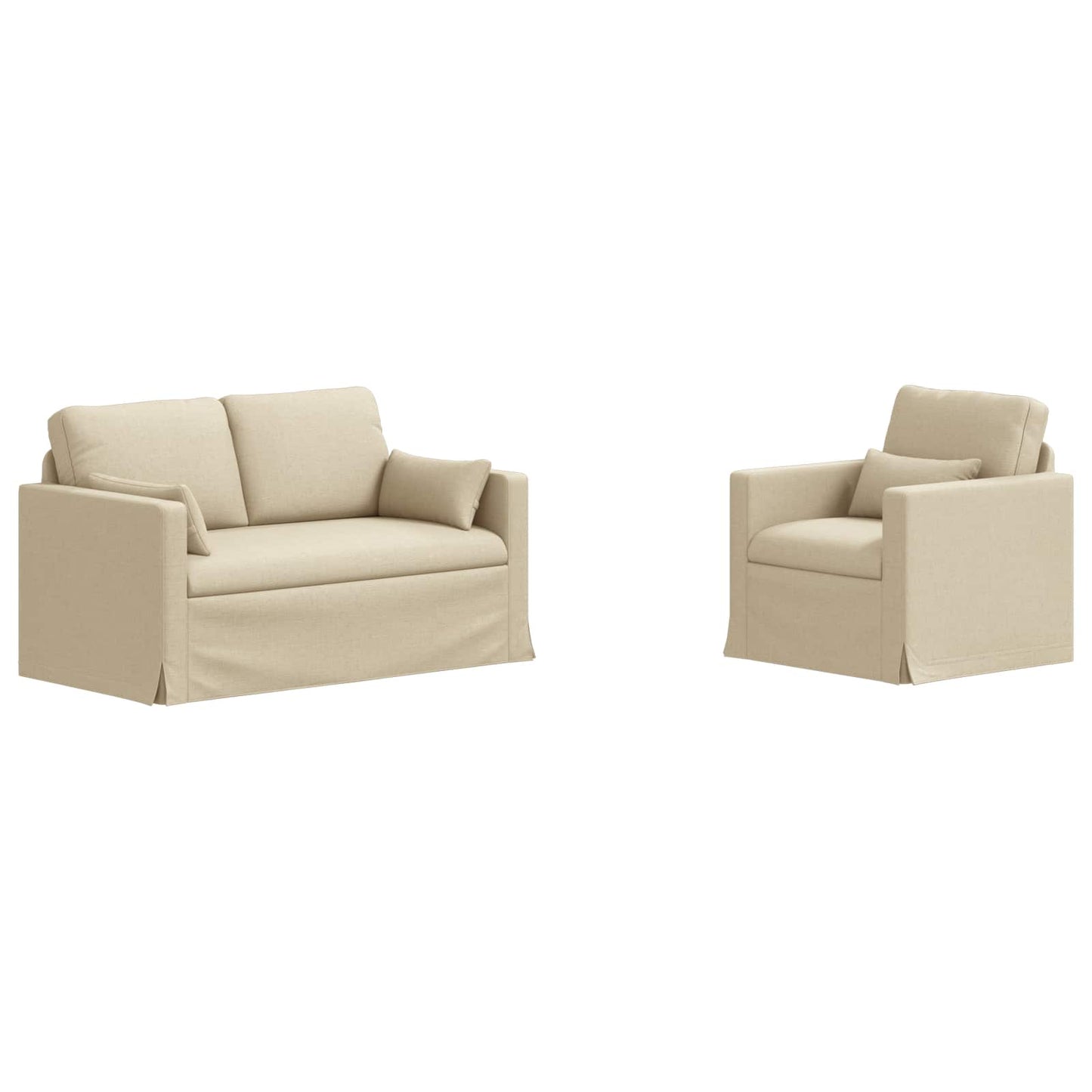 Sofa Set 2 pcs Creme 139 x 78 x 80 cm Stoff