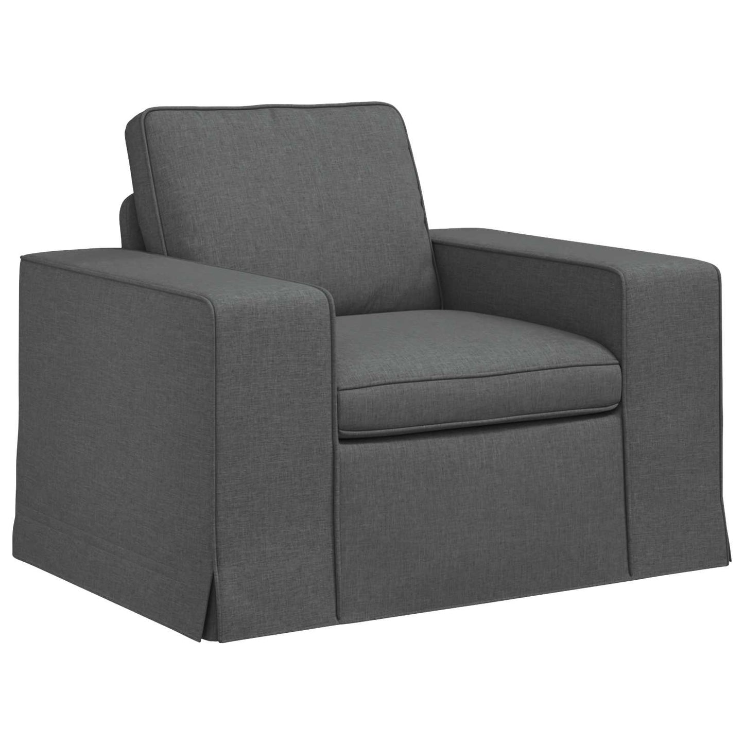 Sofa Set 2 pcs Dunkelgrau 162 x 80 x 82 cm Stoff